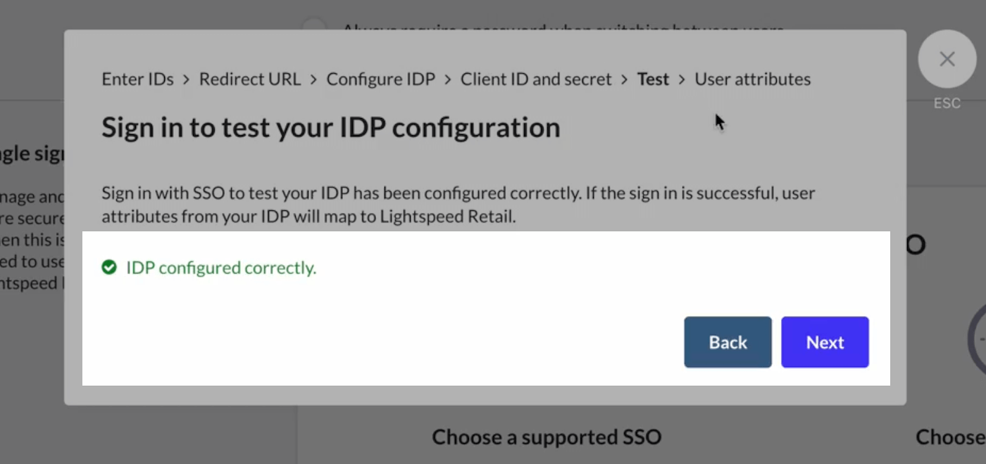 Successful login confirmation.