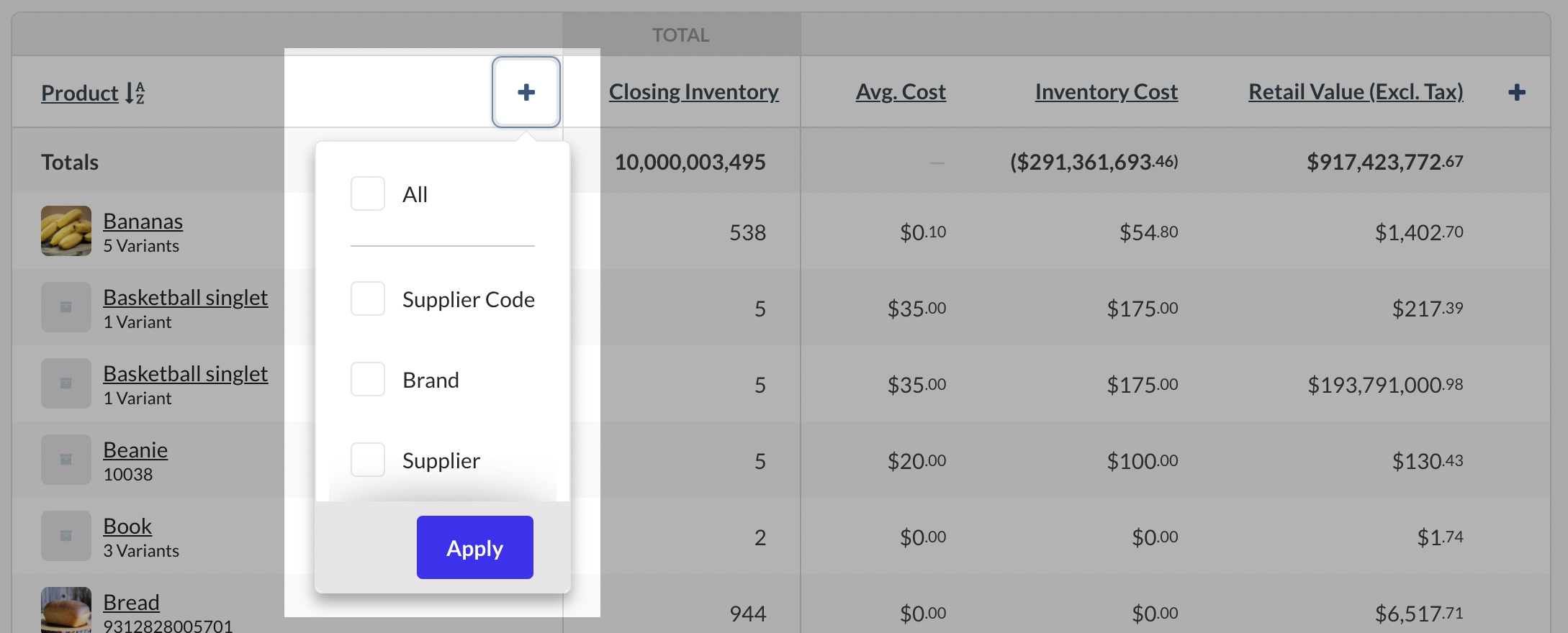 Customizing your inventory reports – Lightspeed Retail (X-Series)