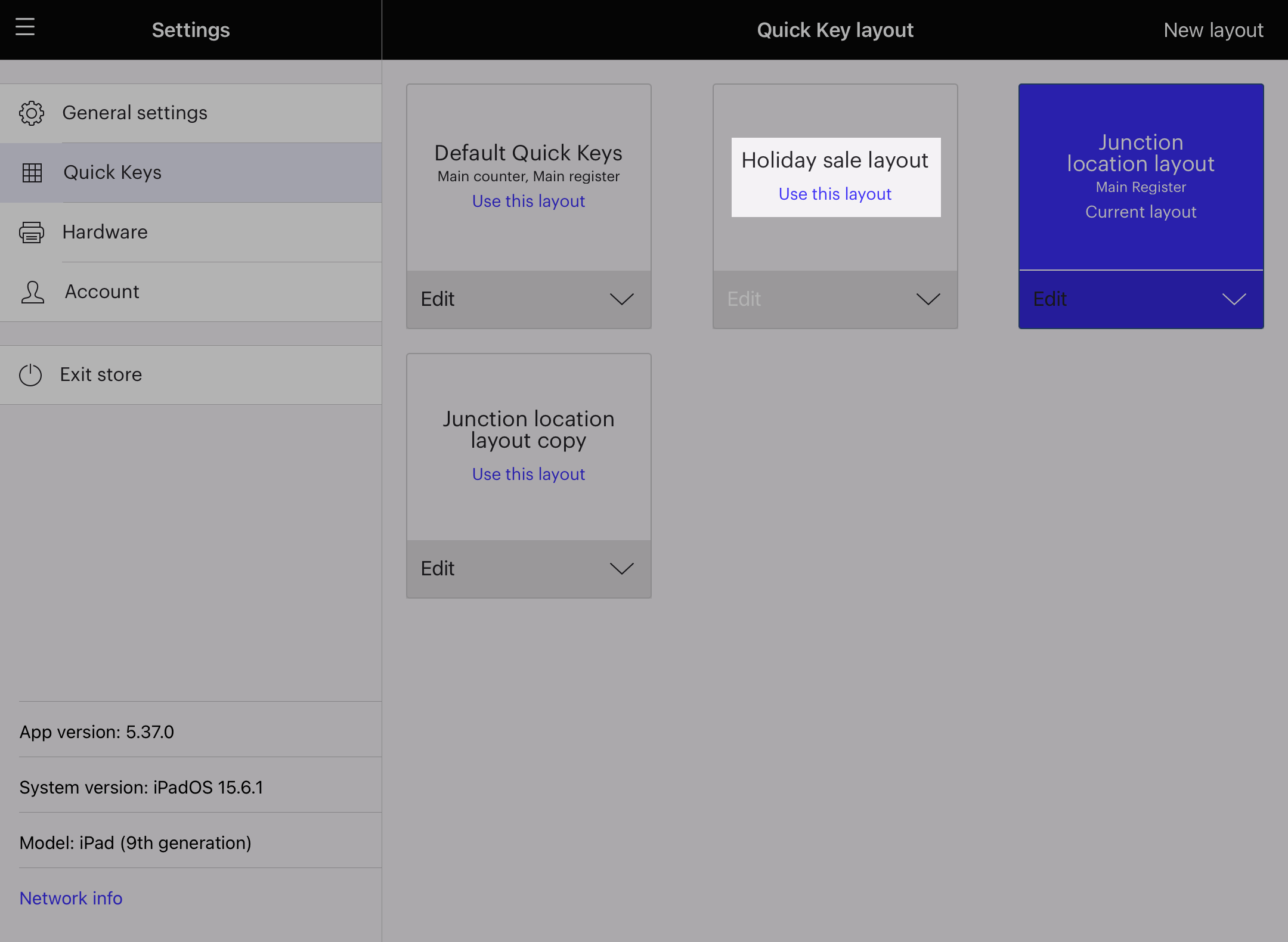 Use this layout highlighted on a quick key layout.