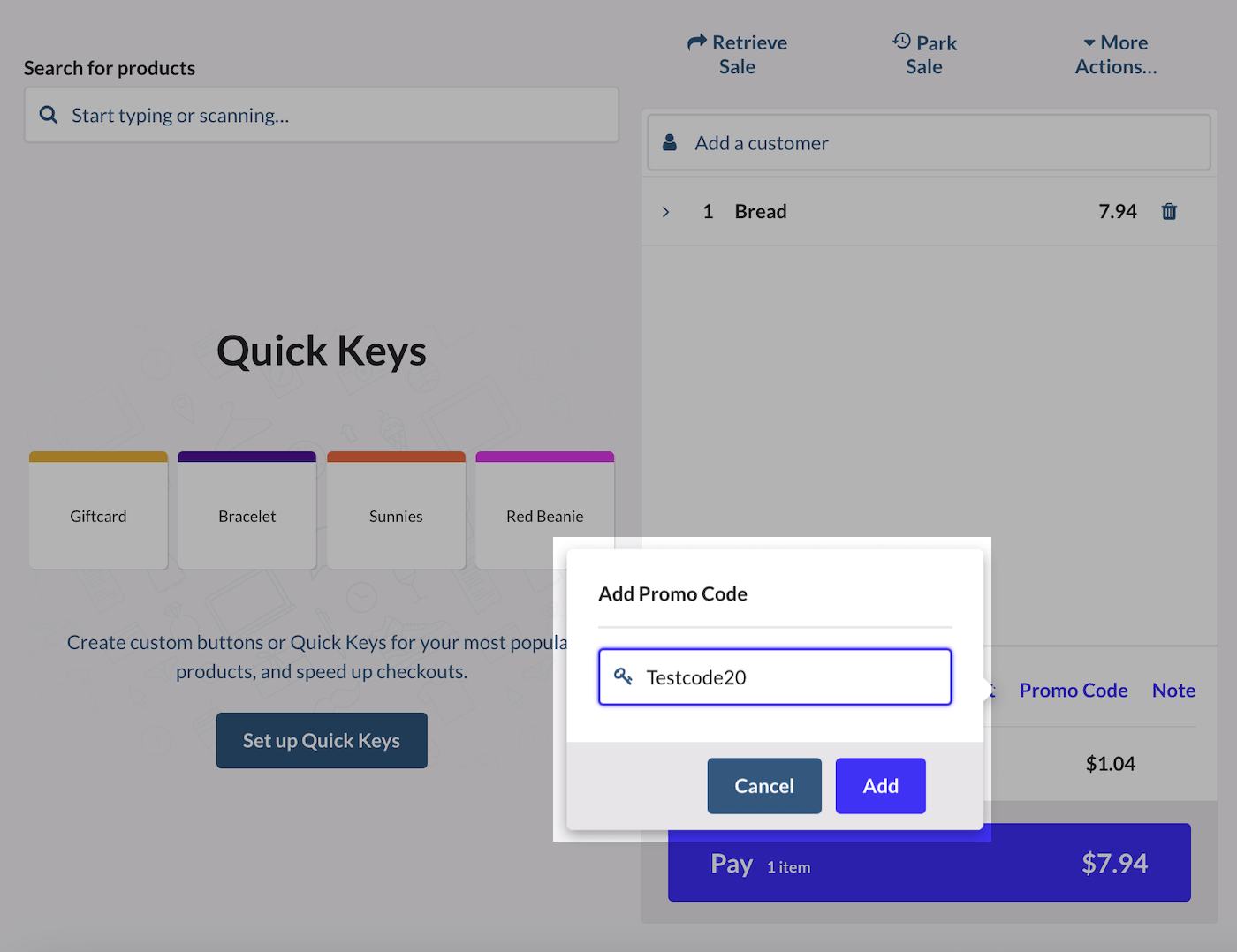 Adding your promo code on Sell page