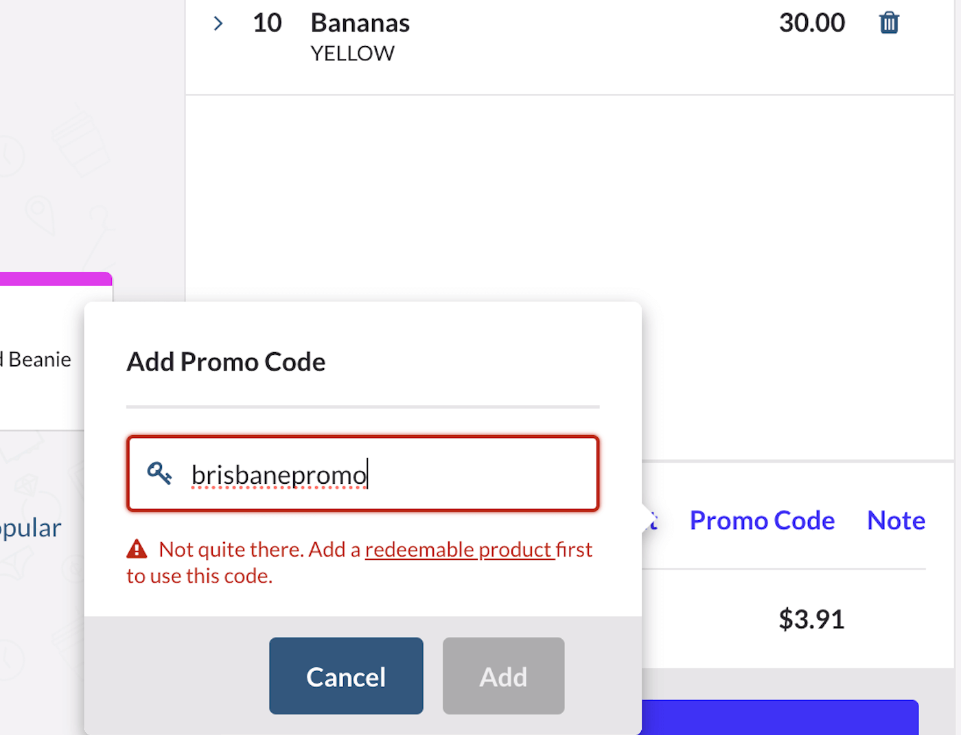 Invalid promo
