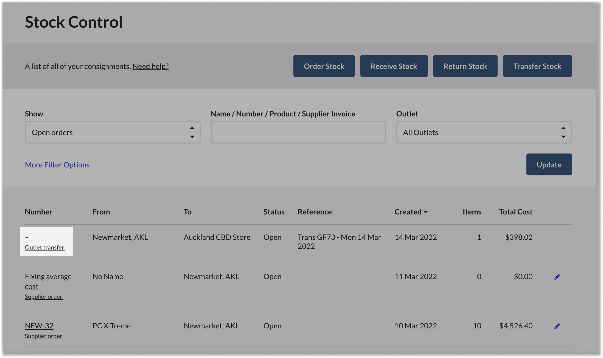 Transferring stock in Retail POS (X-Series) – Lightspeed Retail (X-Series)