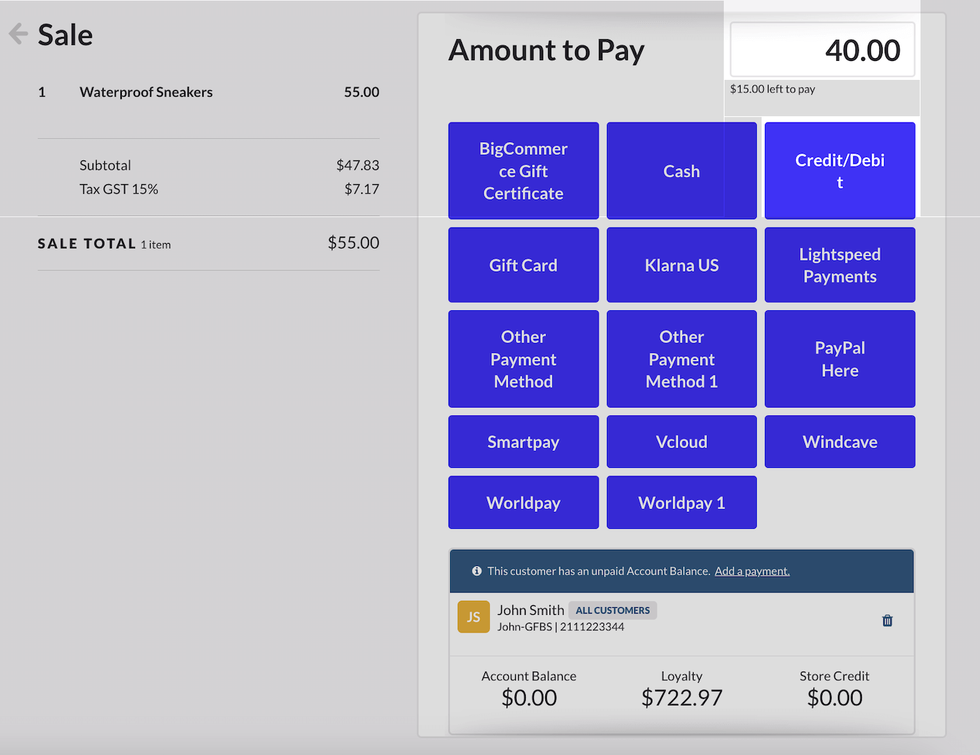 Initial mode of payment