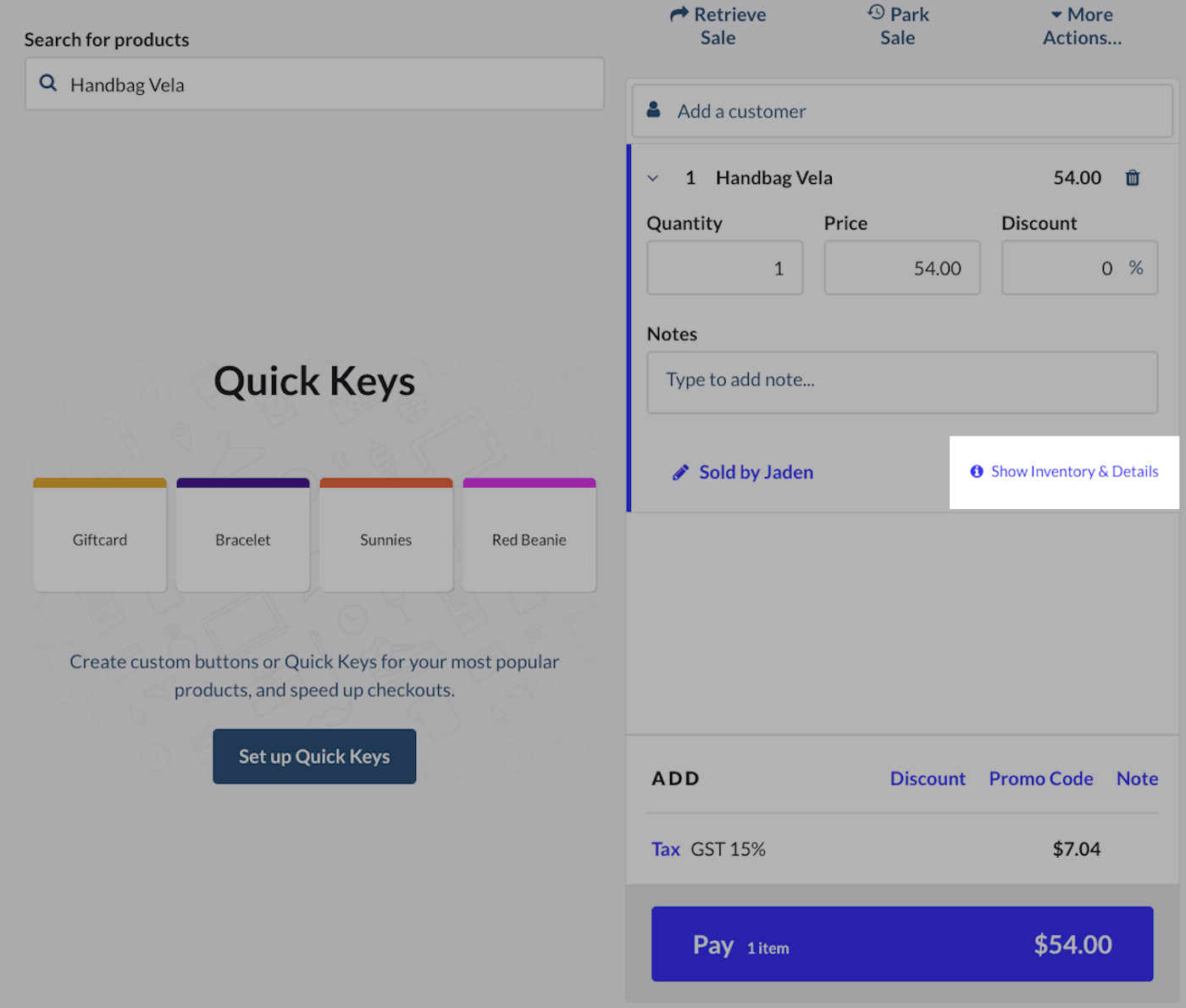 Click Show Inventory and Details.
