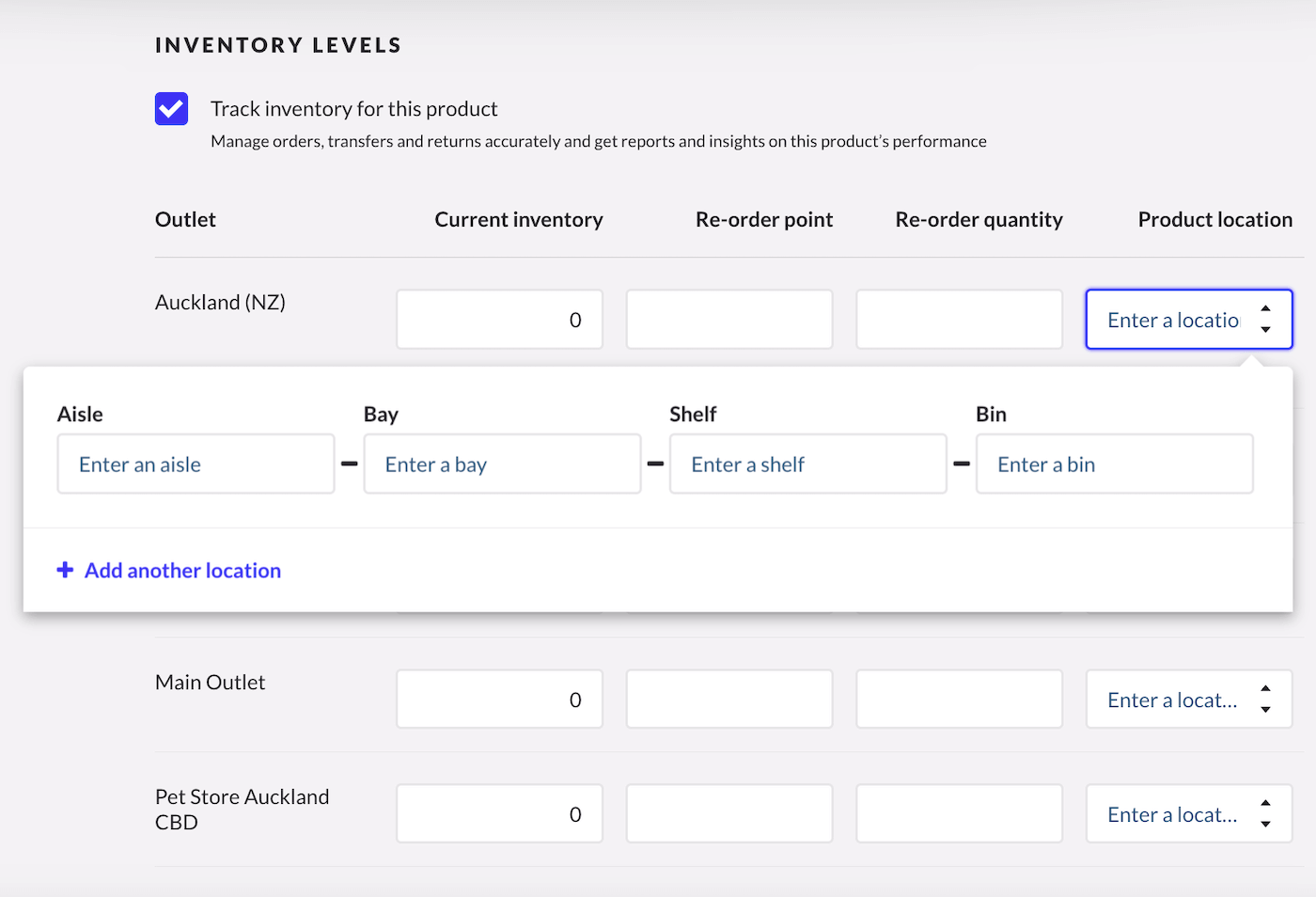 Understanding your product locations.