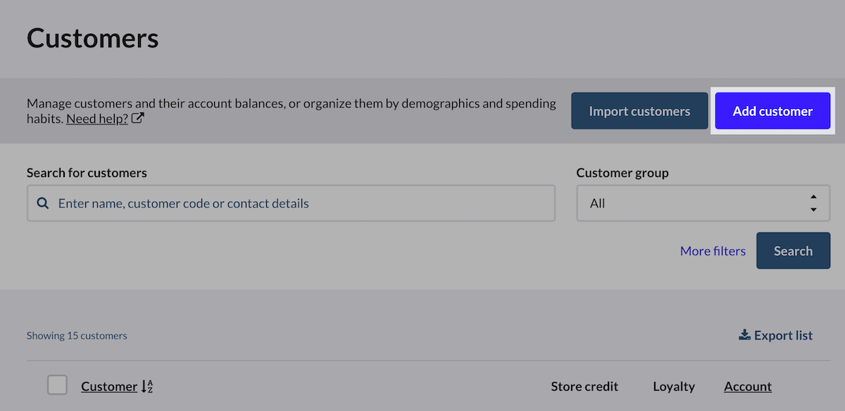 Add customer.
