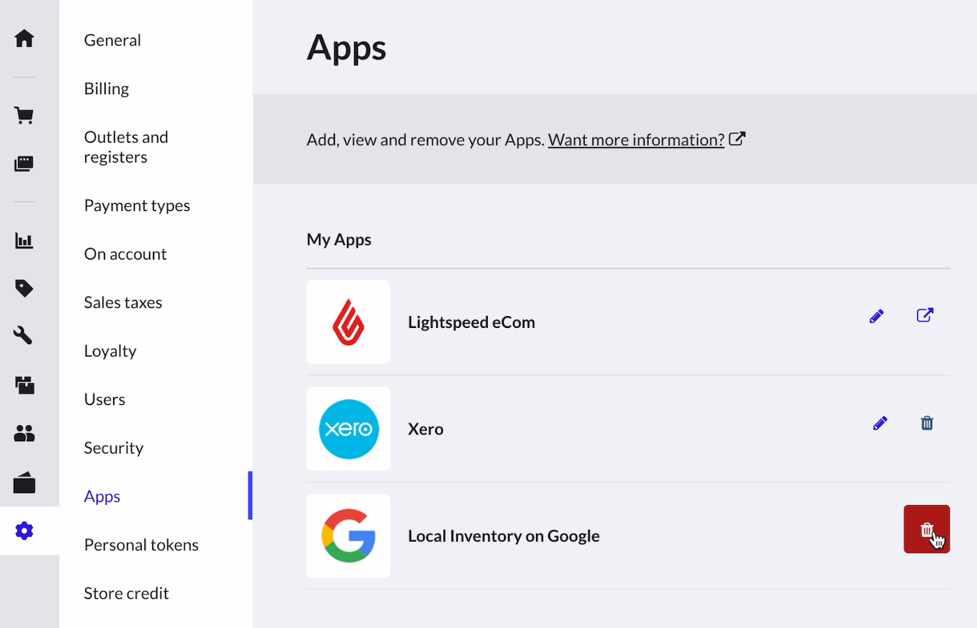 De koppeling met de app voor Lokale voorraad van Google ongedaan maken