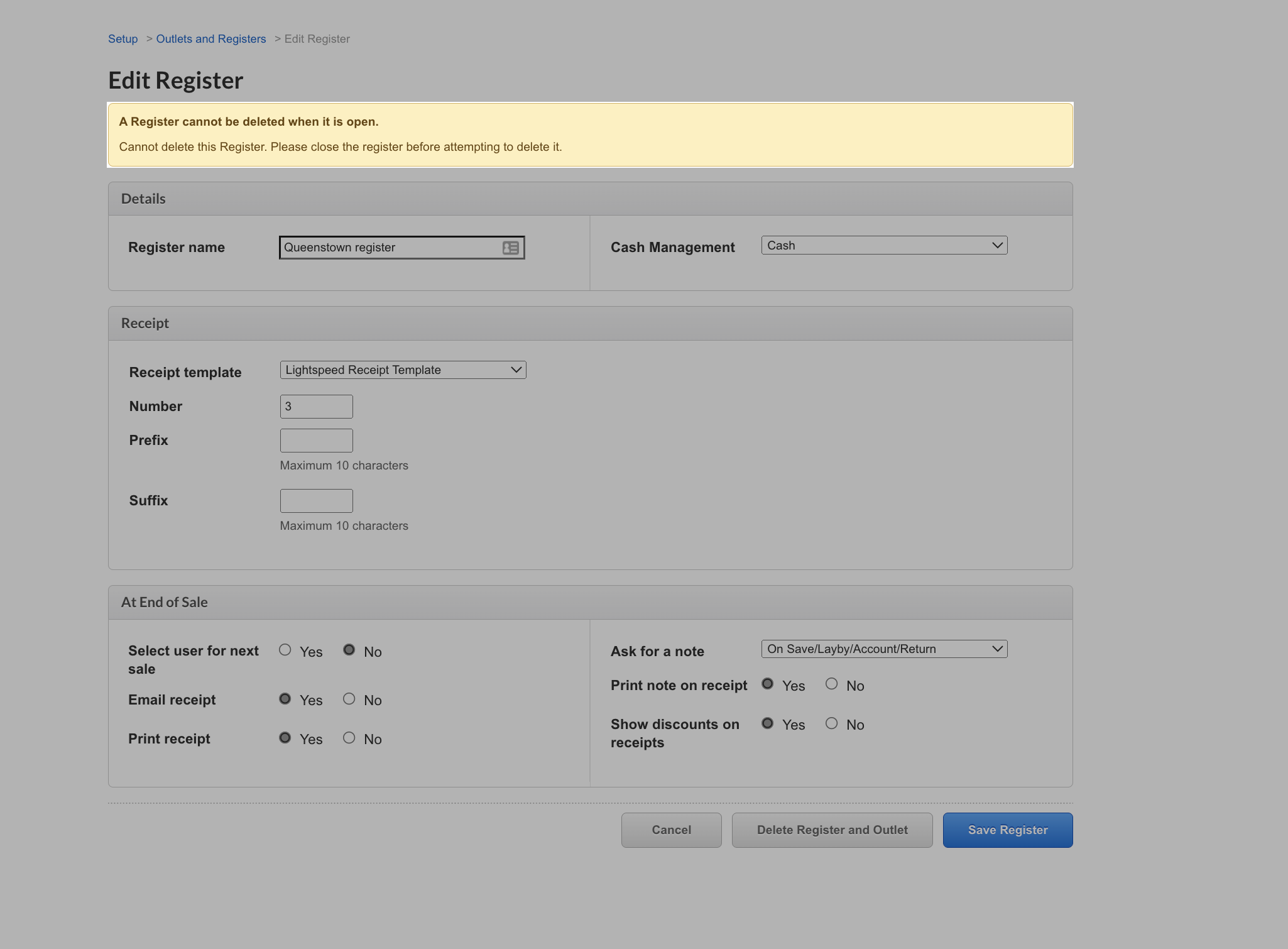 Modifier une caisse.
