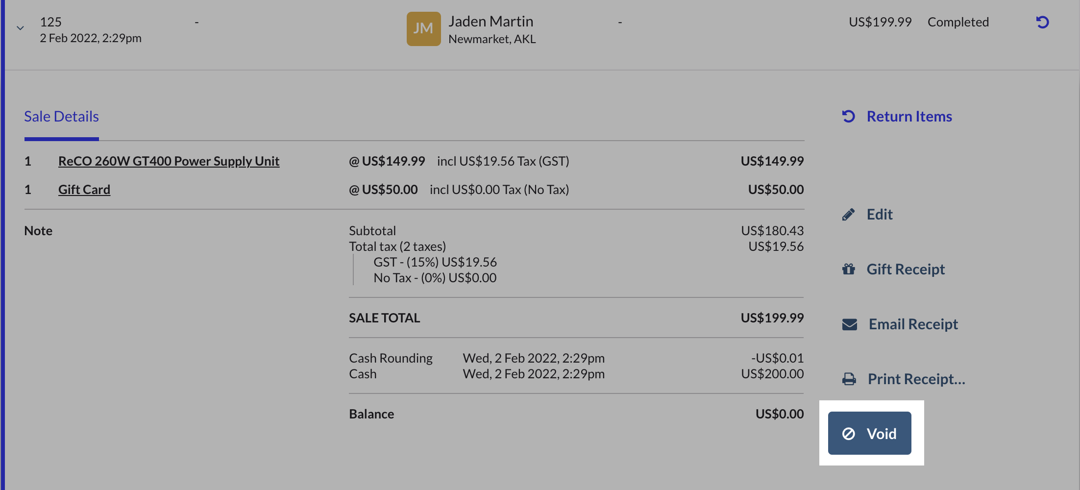 Annuler la transaction.