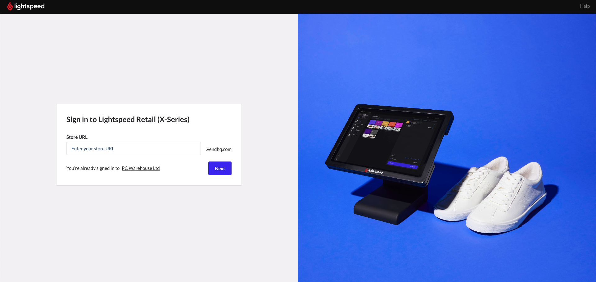 Log In your store URL
