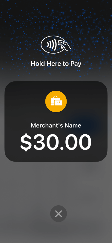 Een optie selecteren om een Tap to Pay-betaling via Lightspeed Payments te starten