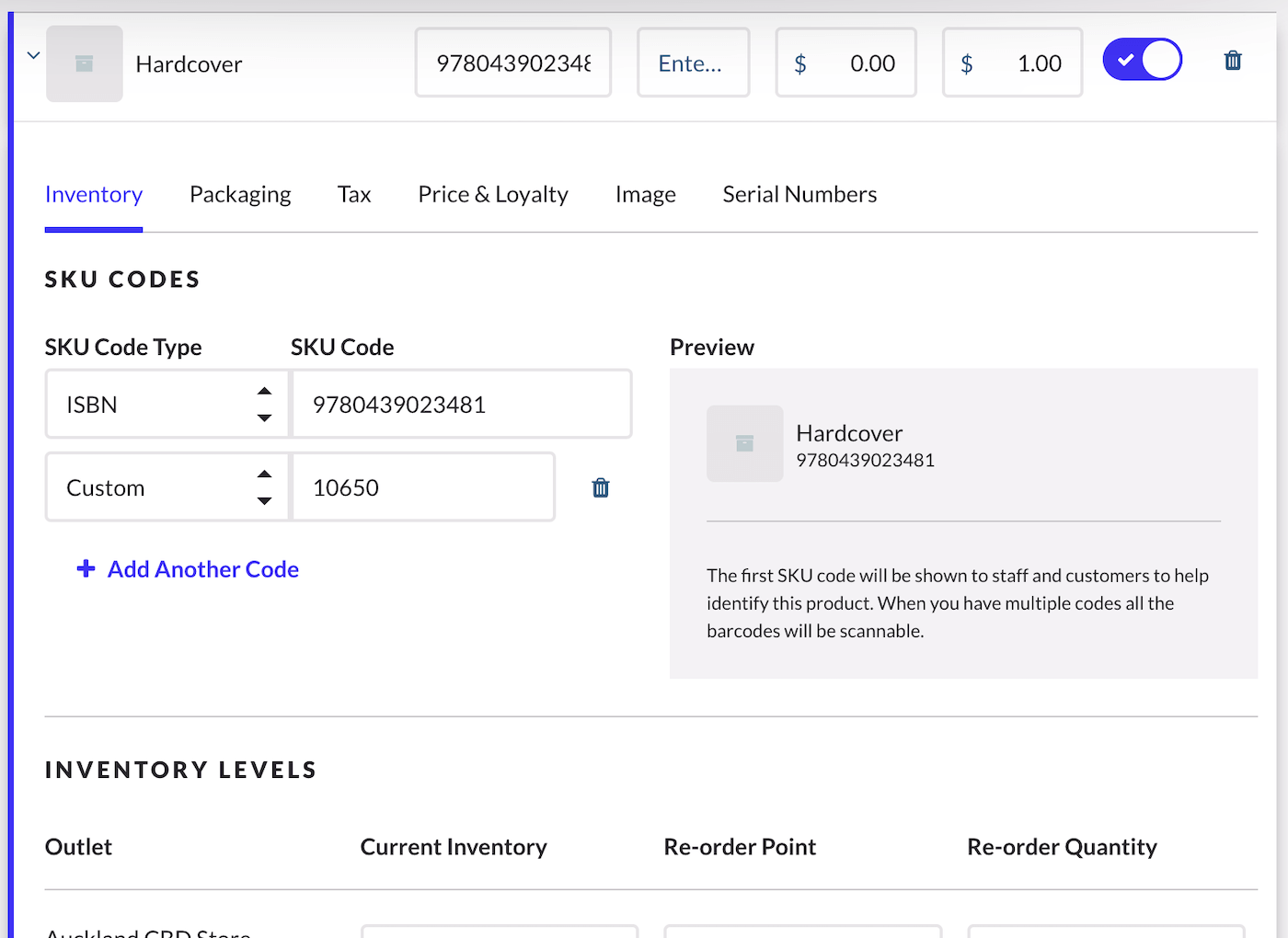 Variante de produit avec plusieurs codes UGS