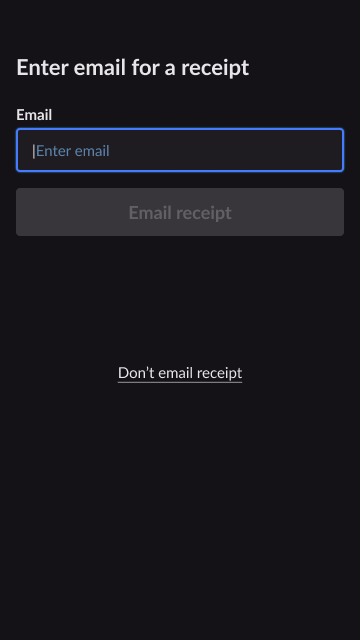 L’image montre l’écran de paiement approuvé avec une option permettant de saisir l’adresse courriel du client pour lui envoyer un reçu par courriel.