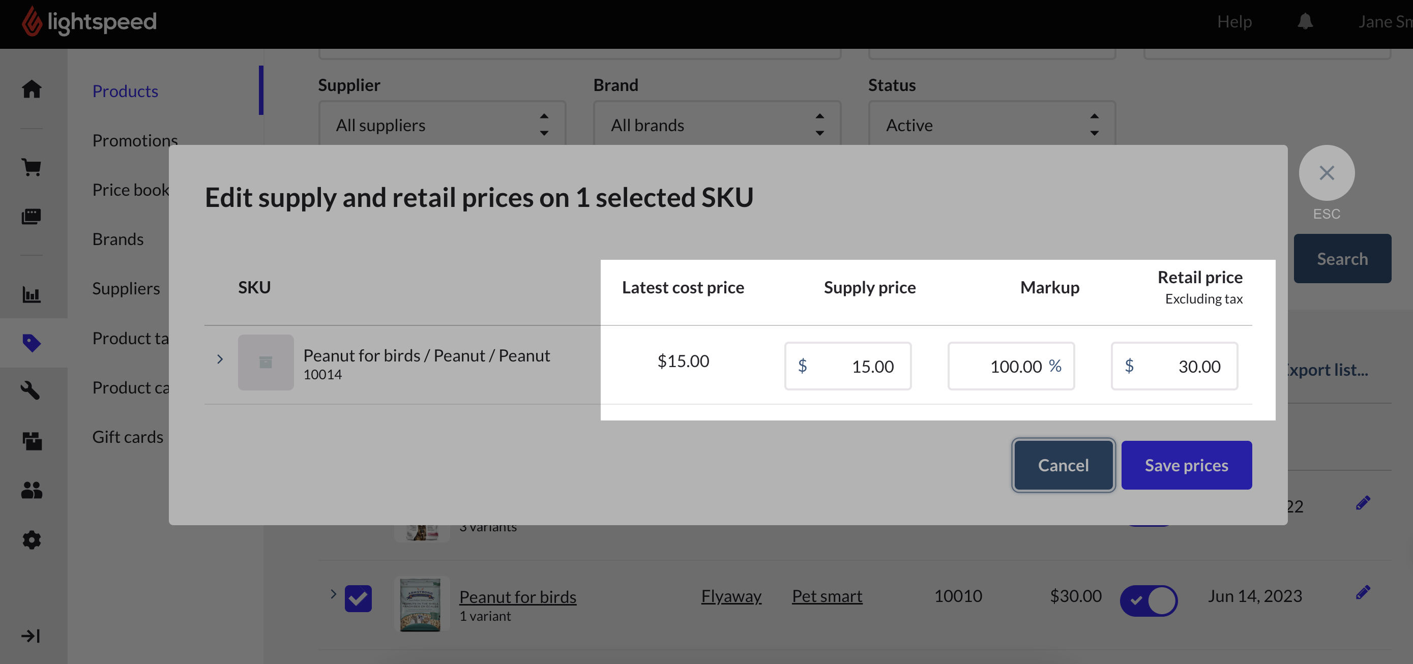 change prices