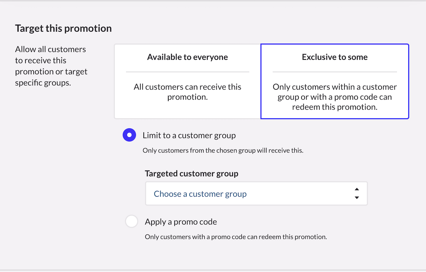Configurer une promotion pour la réserver à certaines personnes