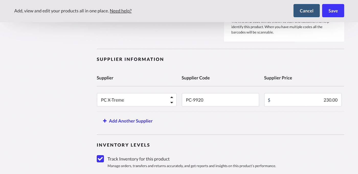 Example of suppliers