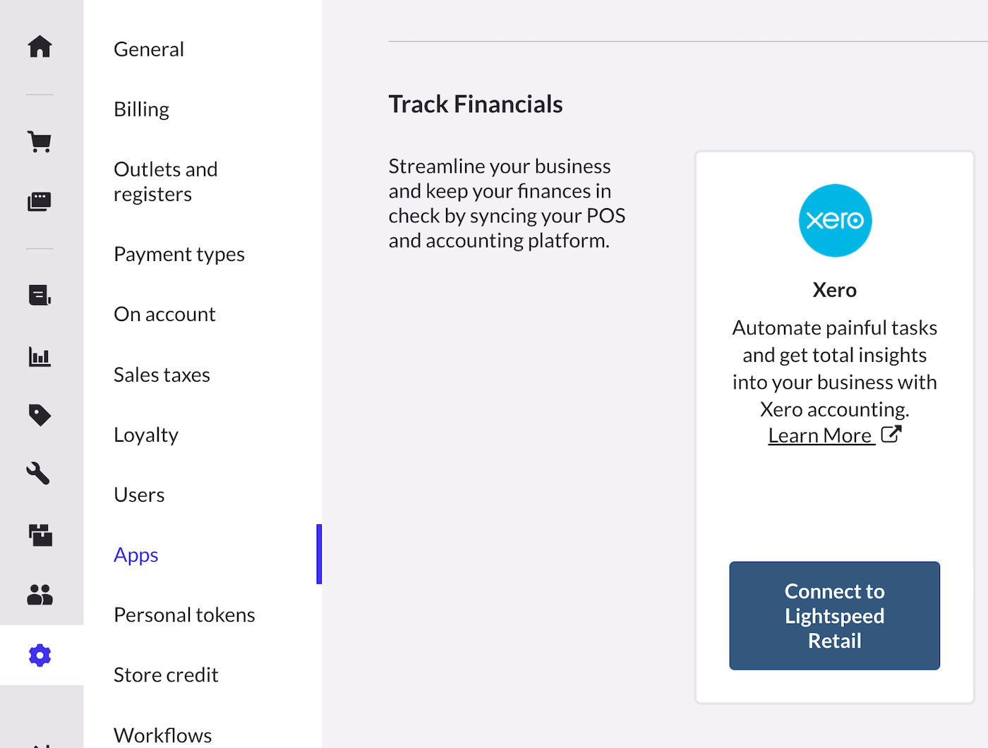 Connect Xero to Lightspeed Retail