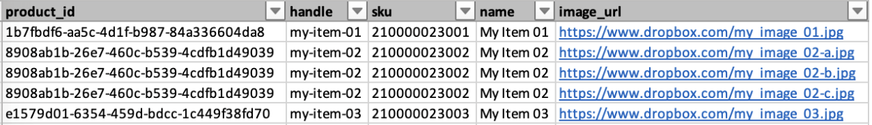 Images CSV