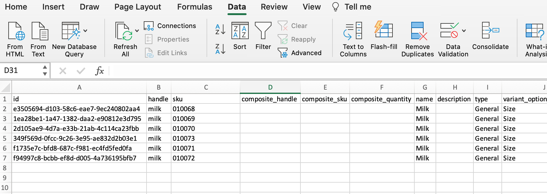 Truncated numbers in Excel.