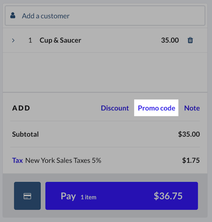 Uitgelichte knop Promocode.