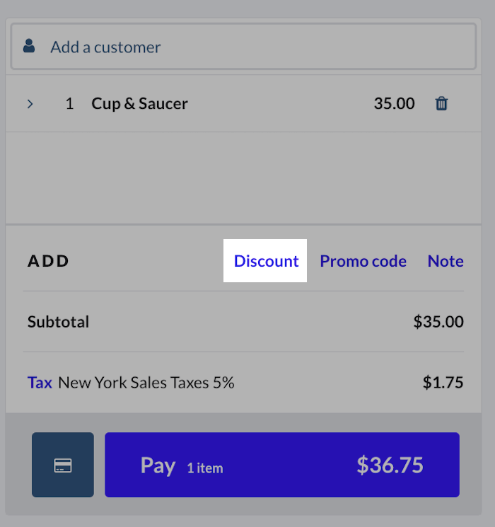 Bouton de réduction du panier mis en évidence.