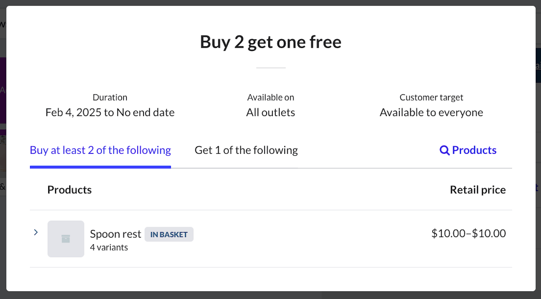 Détails de la promotion disponible.