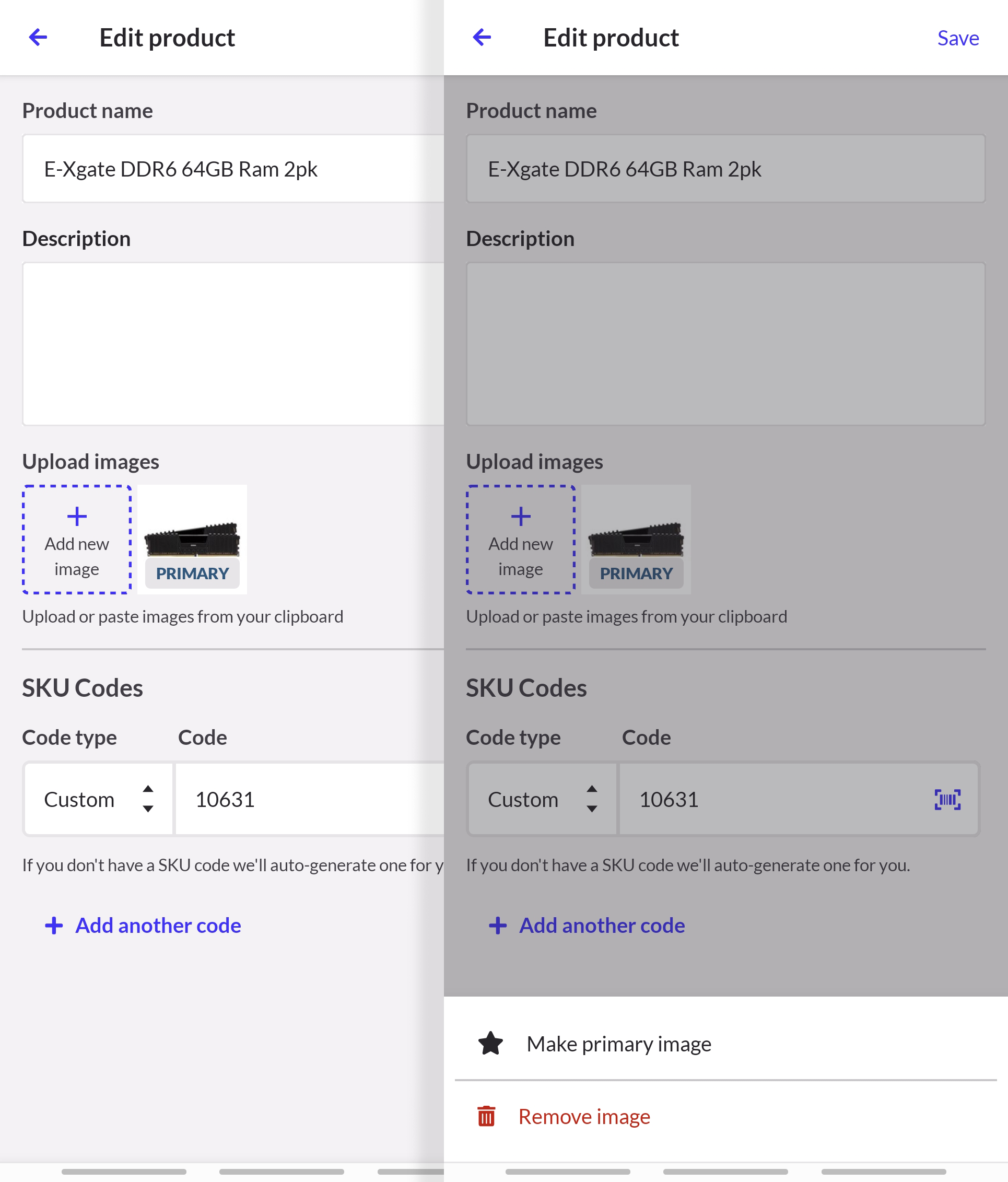 Ajouter des images, en retirer et les définir comme images principales dans l’application Numériseur.