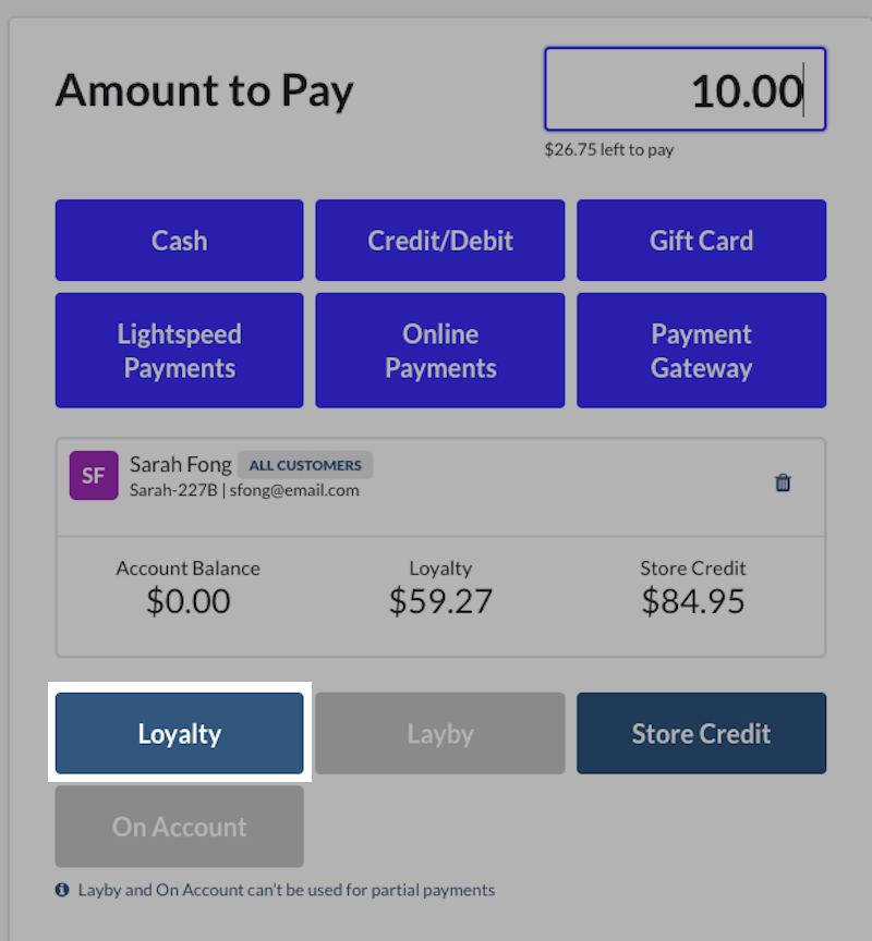 Paiement par bonus fidélité