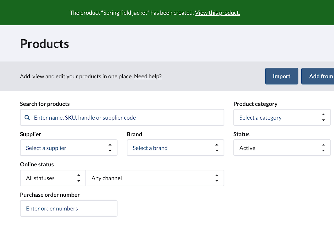 Banner over toegevoegd product met link naar product