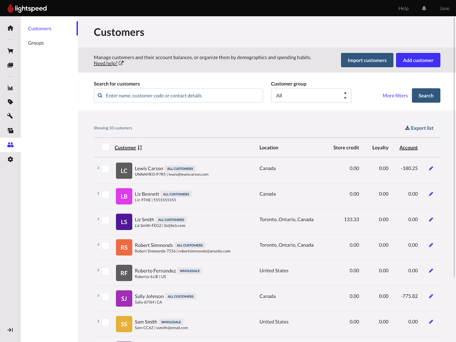 Page Clients dans PDV détaillants