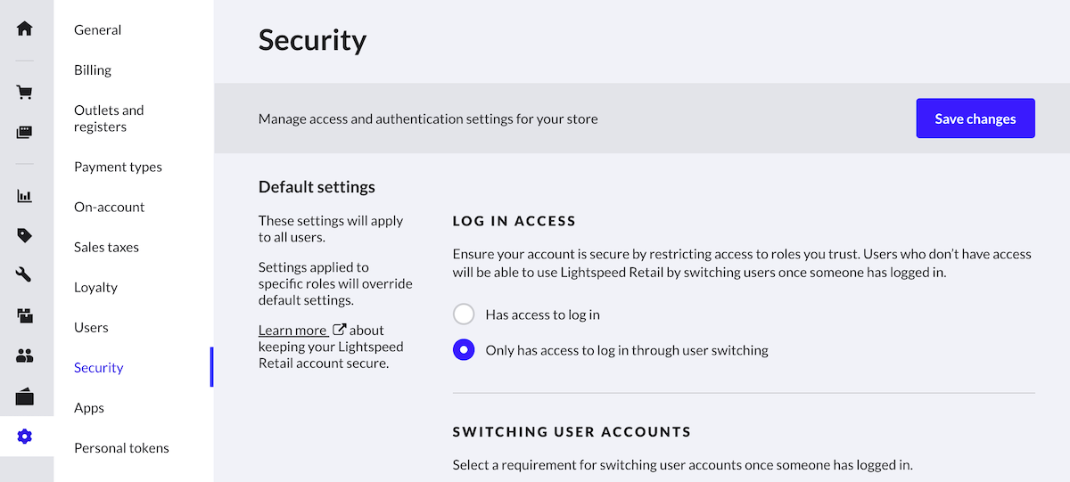 Security page.