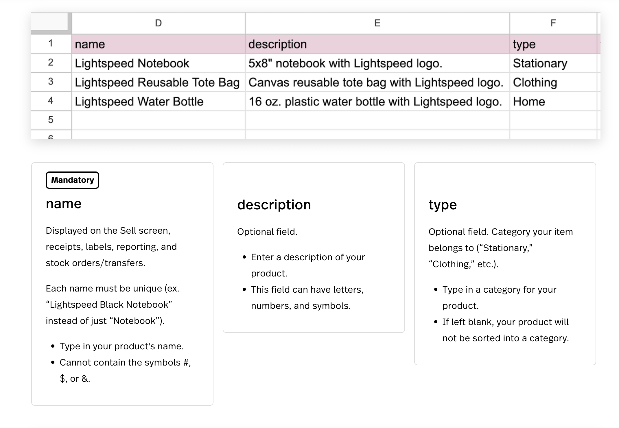 Updated import template with information about what information to include.