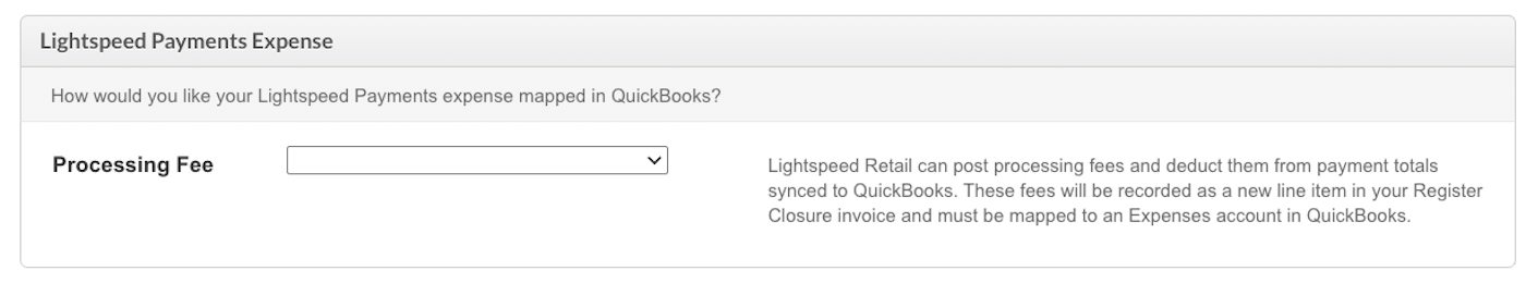 QuickBooks Lightspeed Payments Expense section.