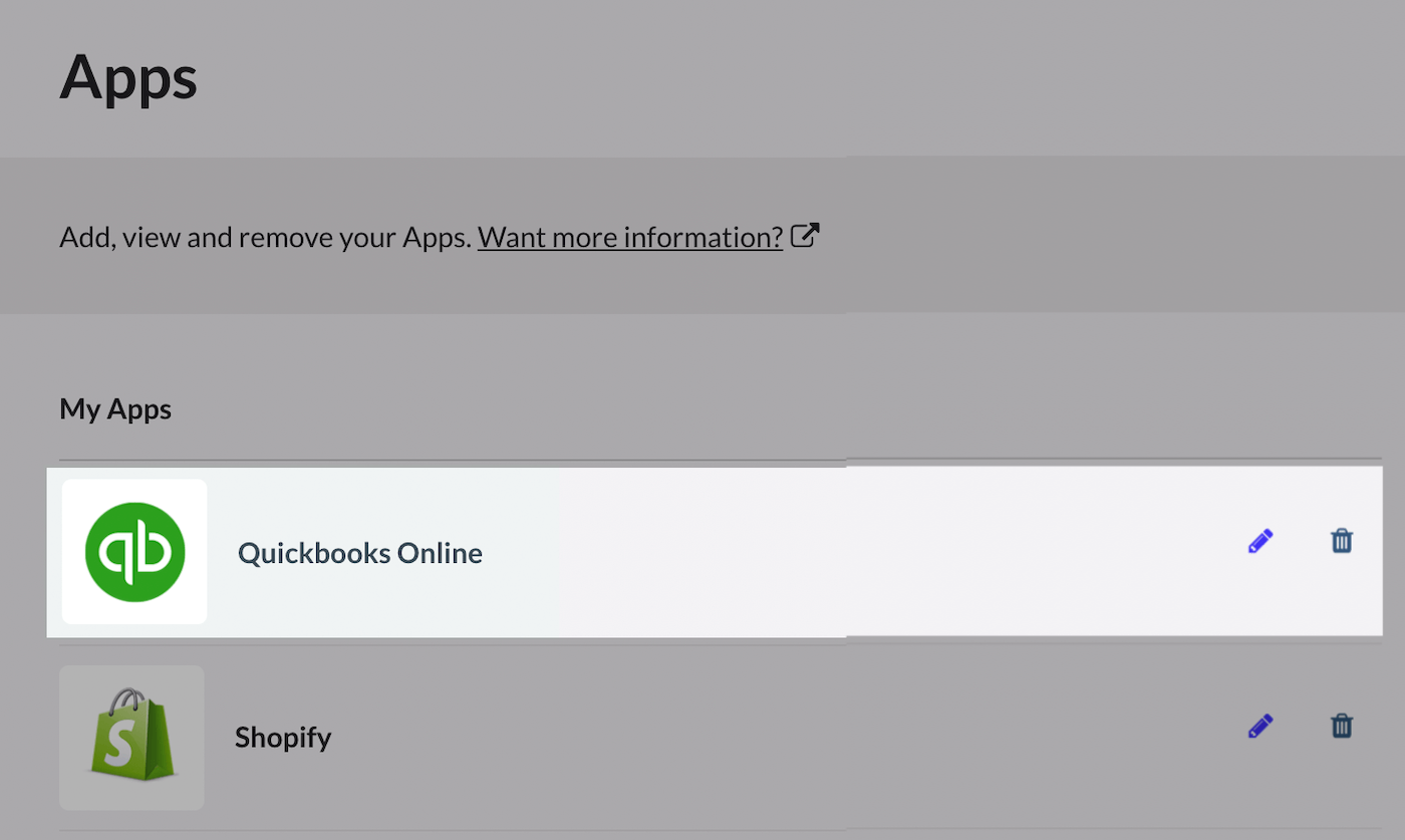 Potloodpictogram naast QuickBooks Online