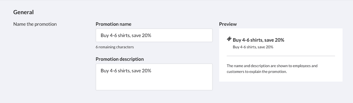 Nom et description modifiés pour le deuxième niveau de la promotion de type Achetez.