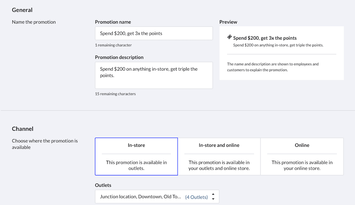 Nom et description modifiés pour le deuxième niveau de la promotion de type Dépensez.