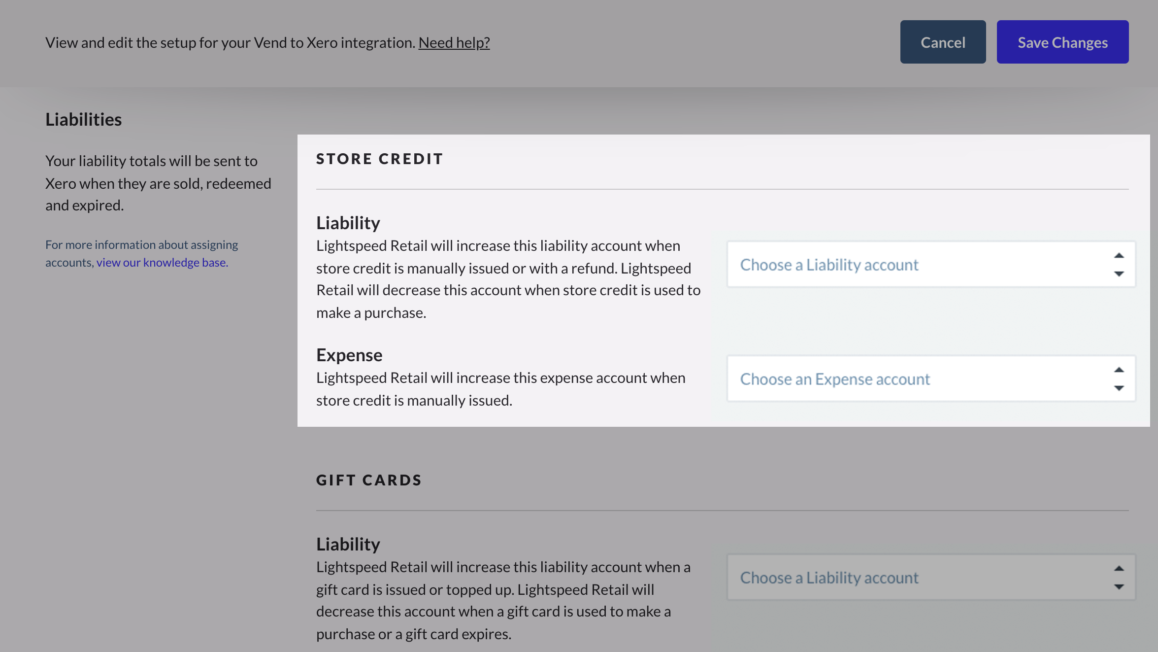 Section Liabilities (passifs)