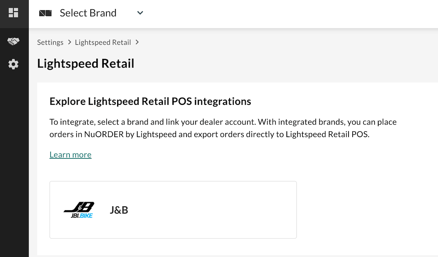 Page de sélection des marques présentant la marque J&B