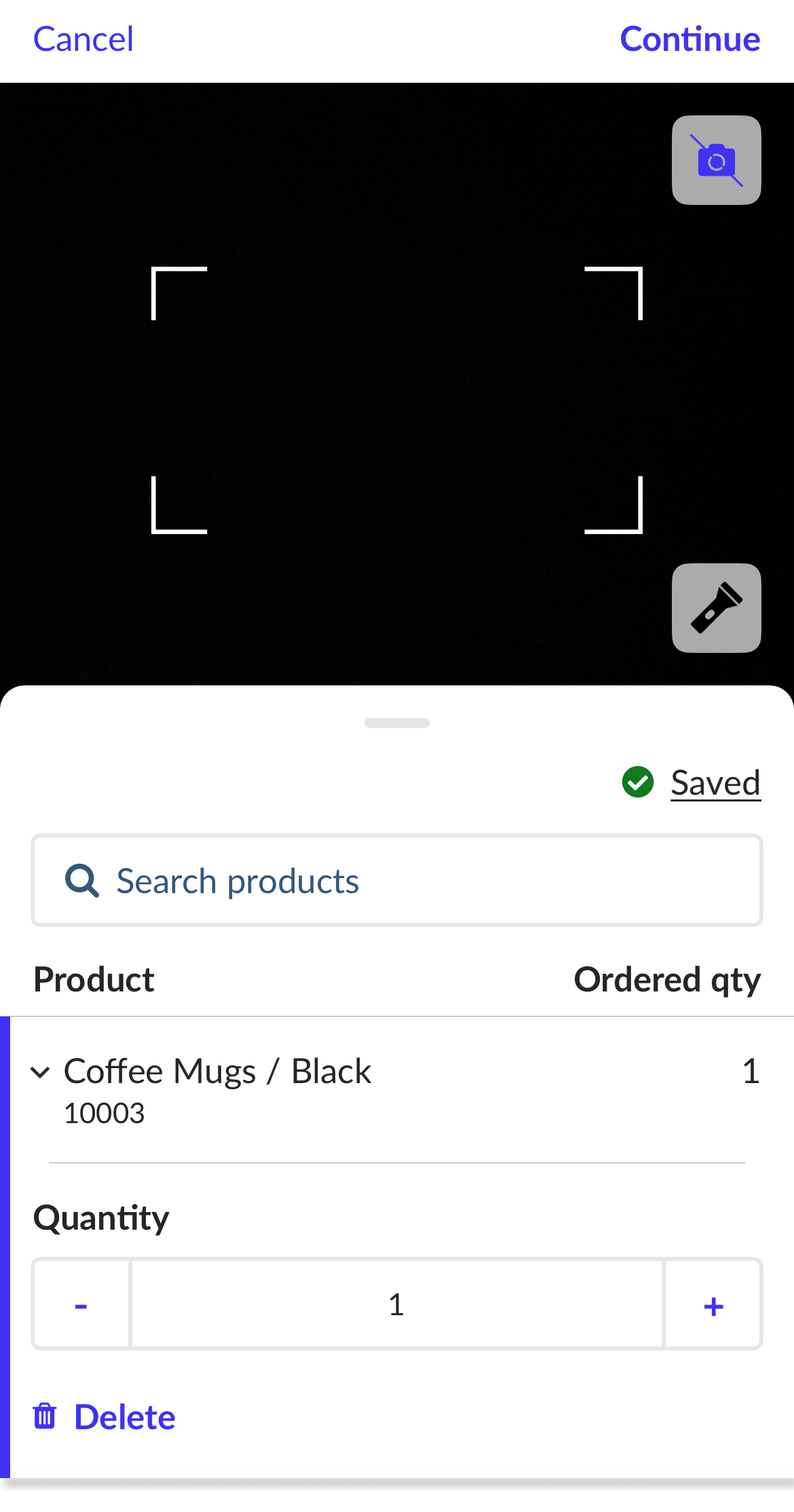 Search products page.