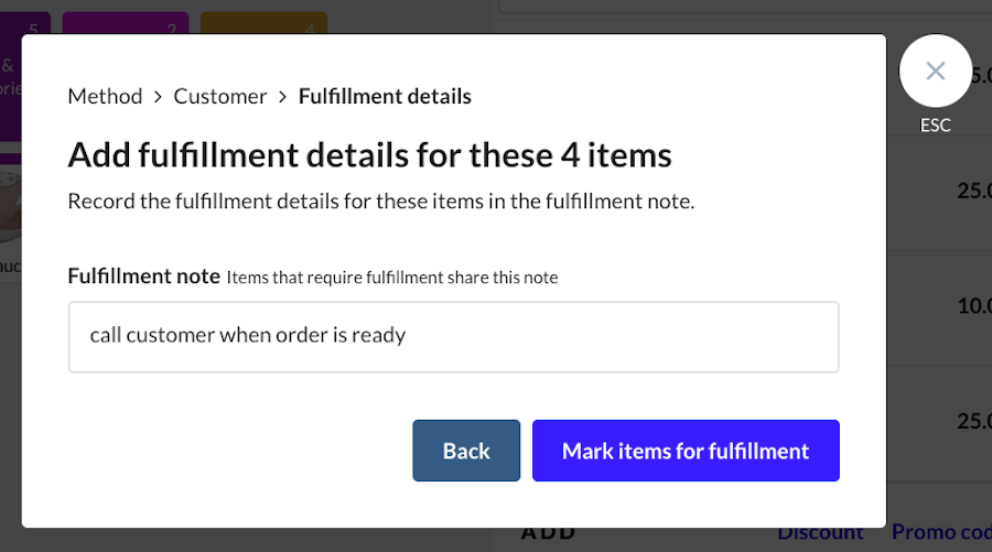 Champ permettant d’ajouter une note sur la remise différée.