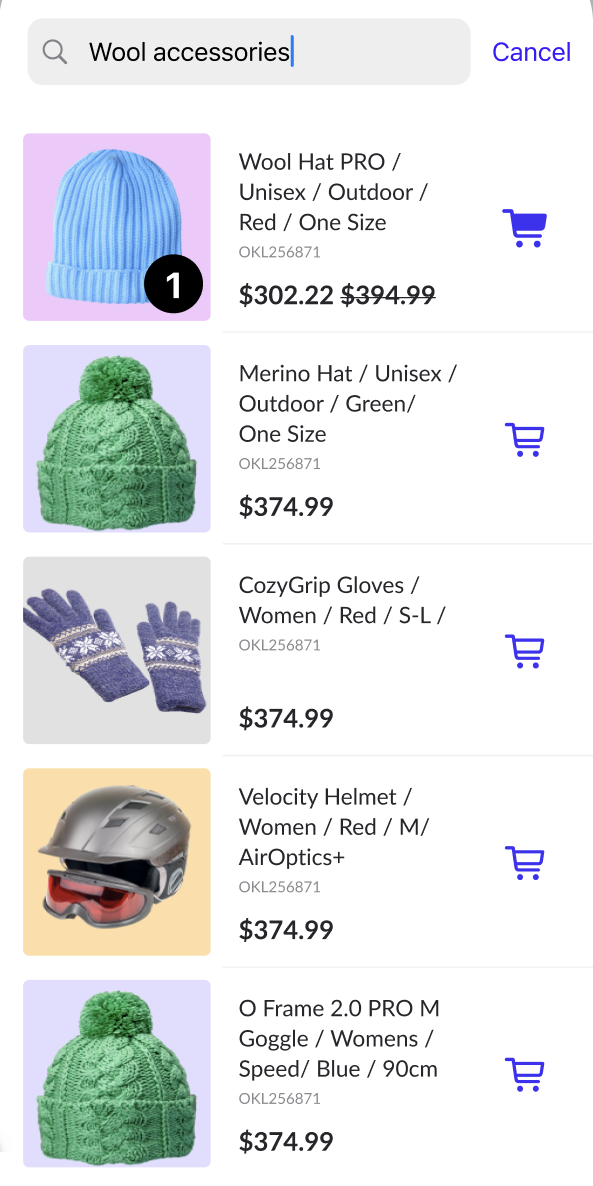 Searching for a product with Scanner.