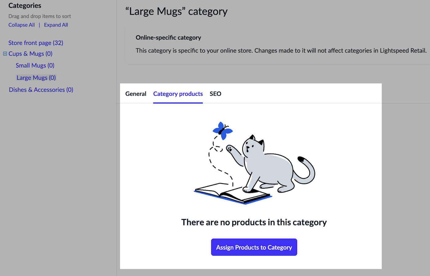 Category products tab with Assign Products to Category button highlighted