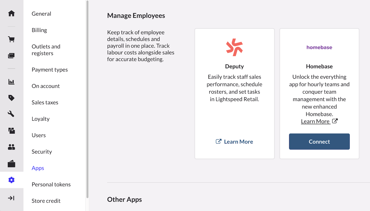 Retail POS Apps page