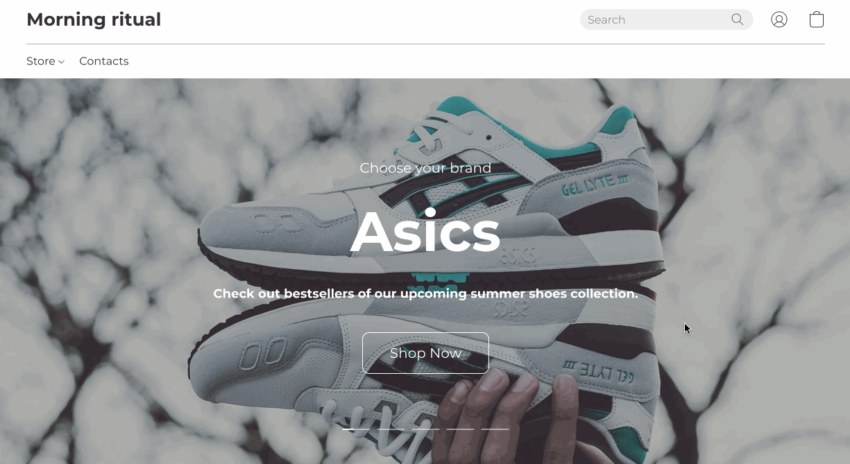 A slider on Instant Site