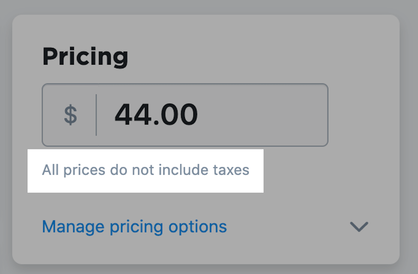 Pricing including taxes