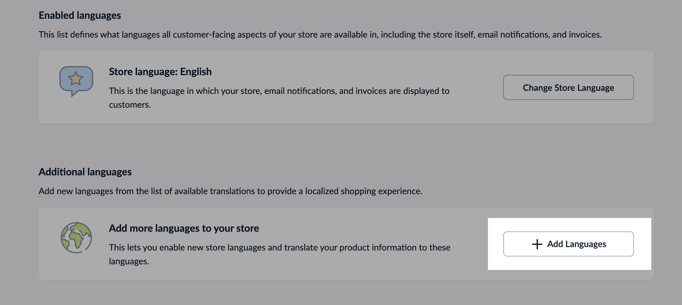 Adding languages to eCom on the Regional settings tab