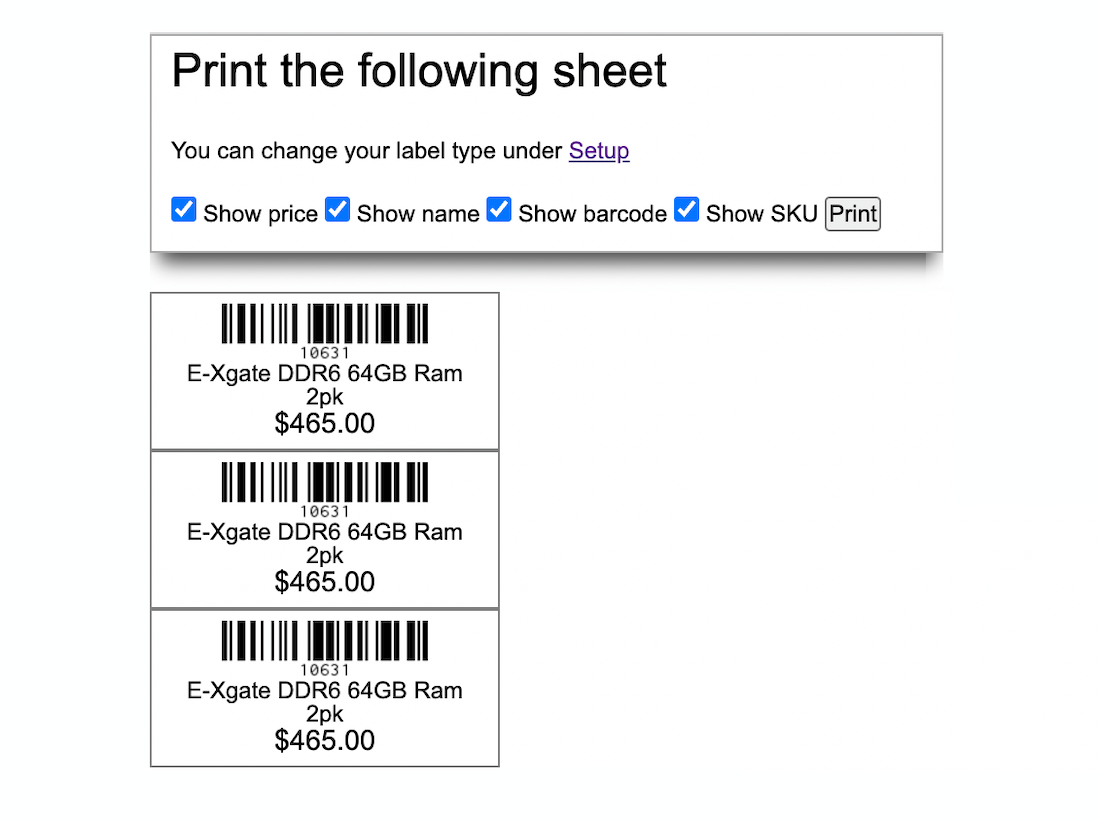 Print-labels-information