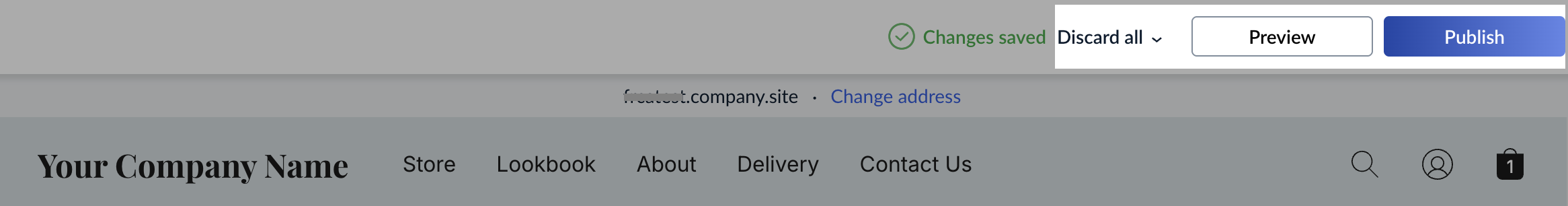 Instant Site editor controls