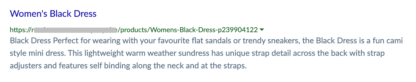 Search description on Google.