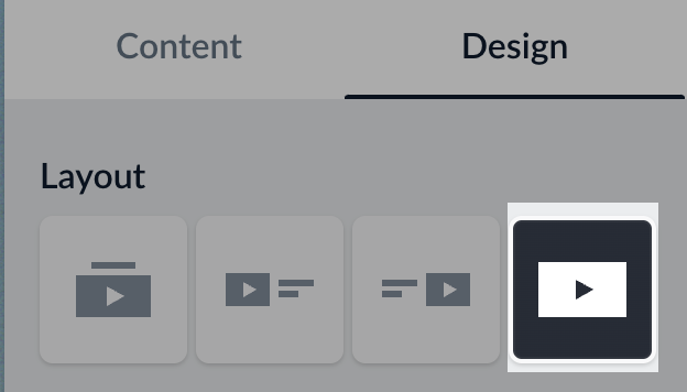 Choosing a a fullscreen layout for the video